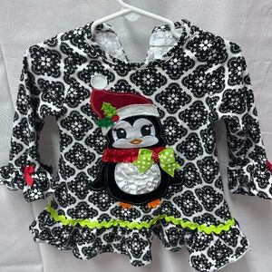 Girl's Christmas Penguin Outfit
